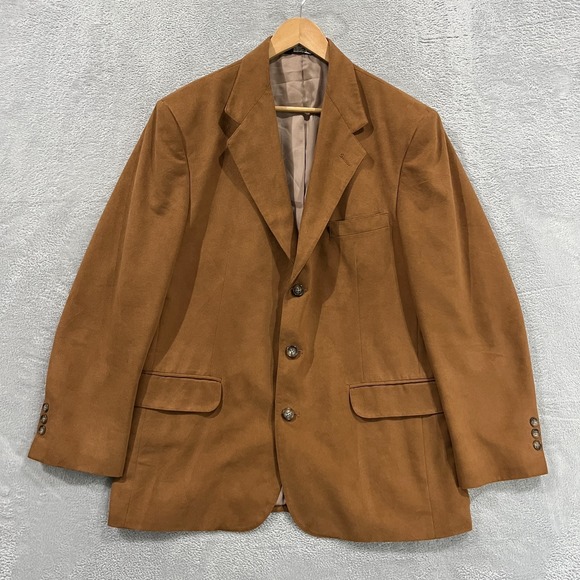 Norm Thompson Blazer Men 42R Faux Suede Sport Coat Jacket Old Money Southwestern